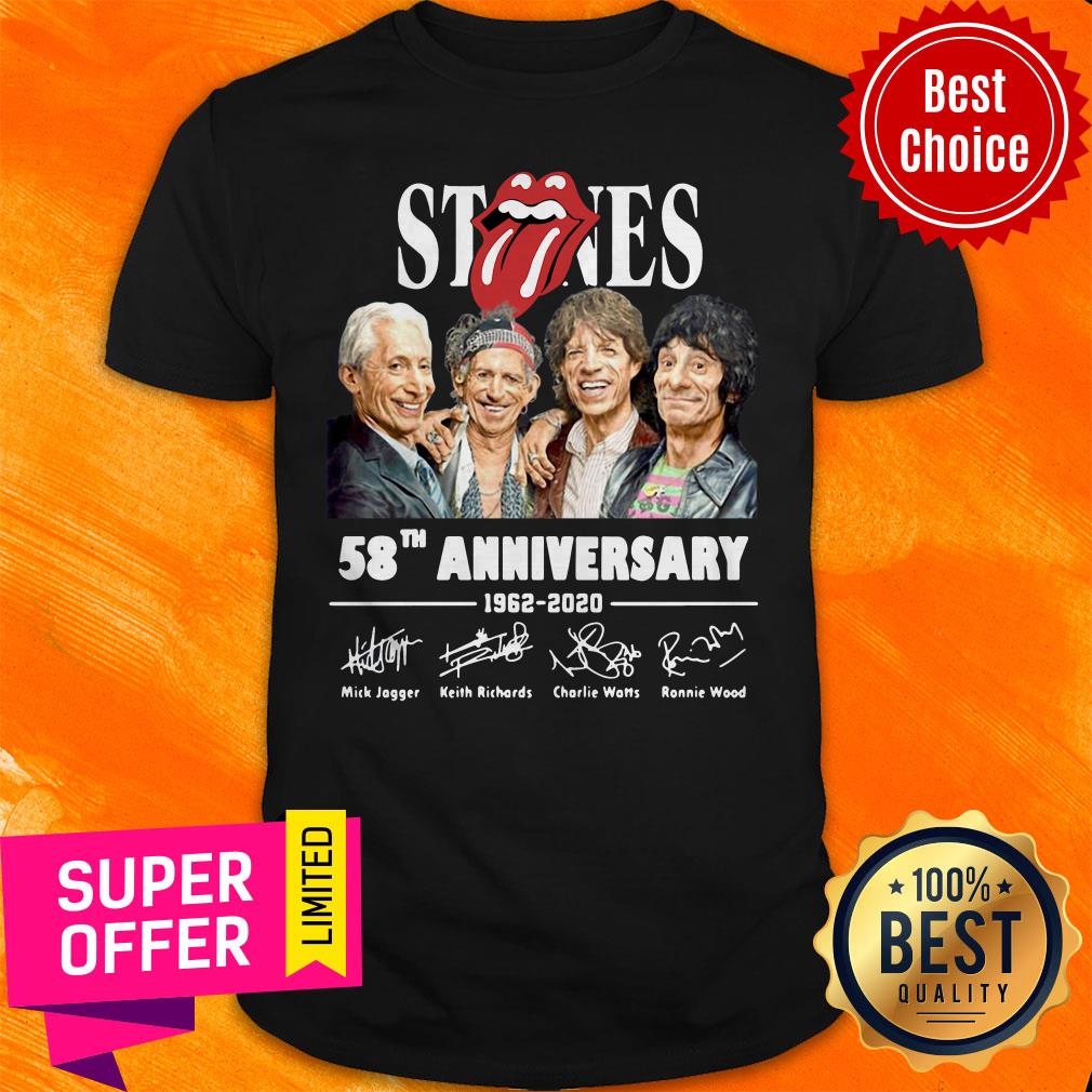 Awesome The Rolling Stones 58th Anniversary 1962 – 2020 Signatures Shirt