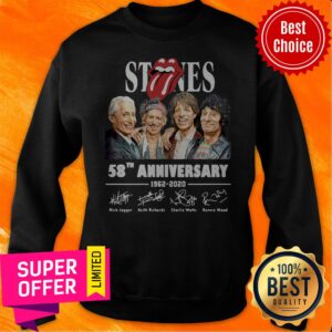 Alternative view of Awesome The Rolling Stones 58th Anniversary 1962 – 2020 Signatures Shirt