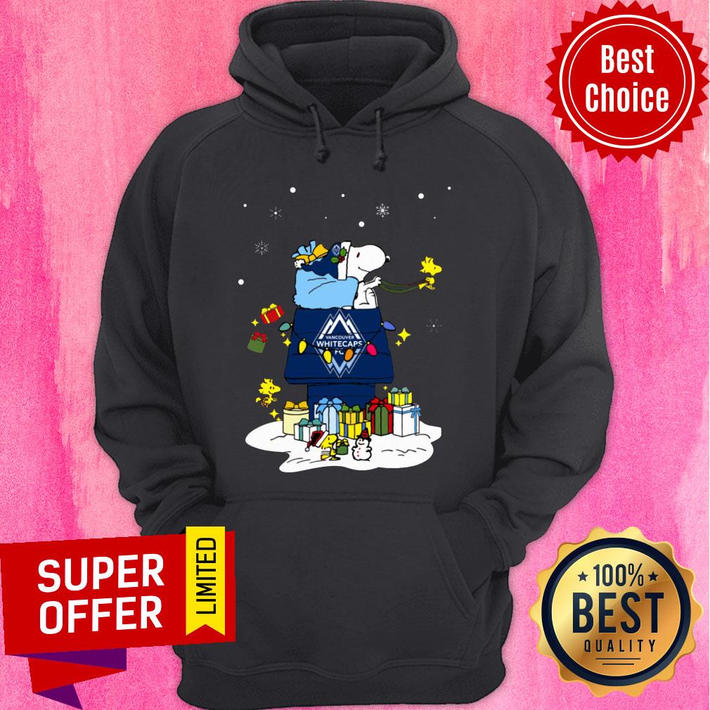 Awesome Vancouver Whitecaps FC Santa Snoopy Wish You A Merry Christmas Shirt - Image 2