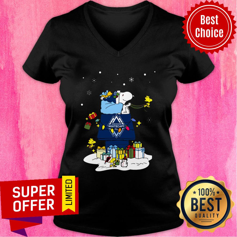 Awesome Vancouver Whitecaps FC Santa Snoopy Wish You A Merry Christmas Shirt - Image 3