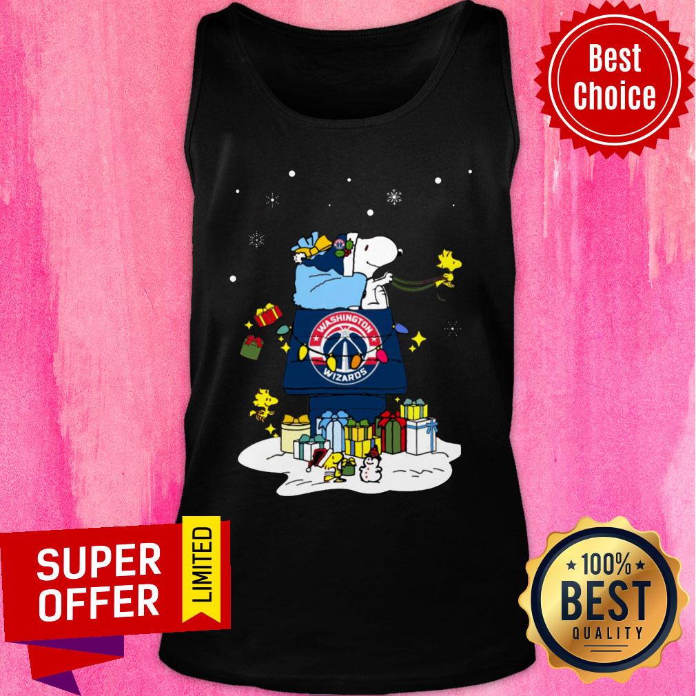 Funny Washington Wizards Santa Snoopy Wish You A Merry Christmas Shirt - Image 4