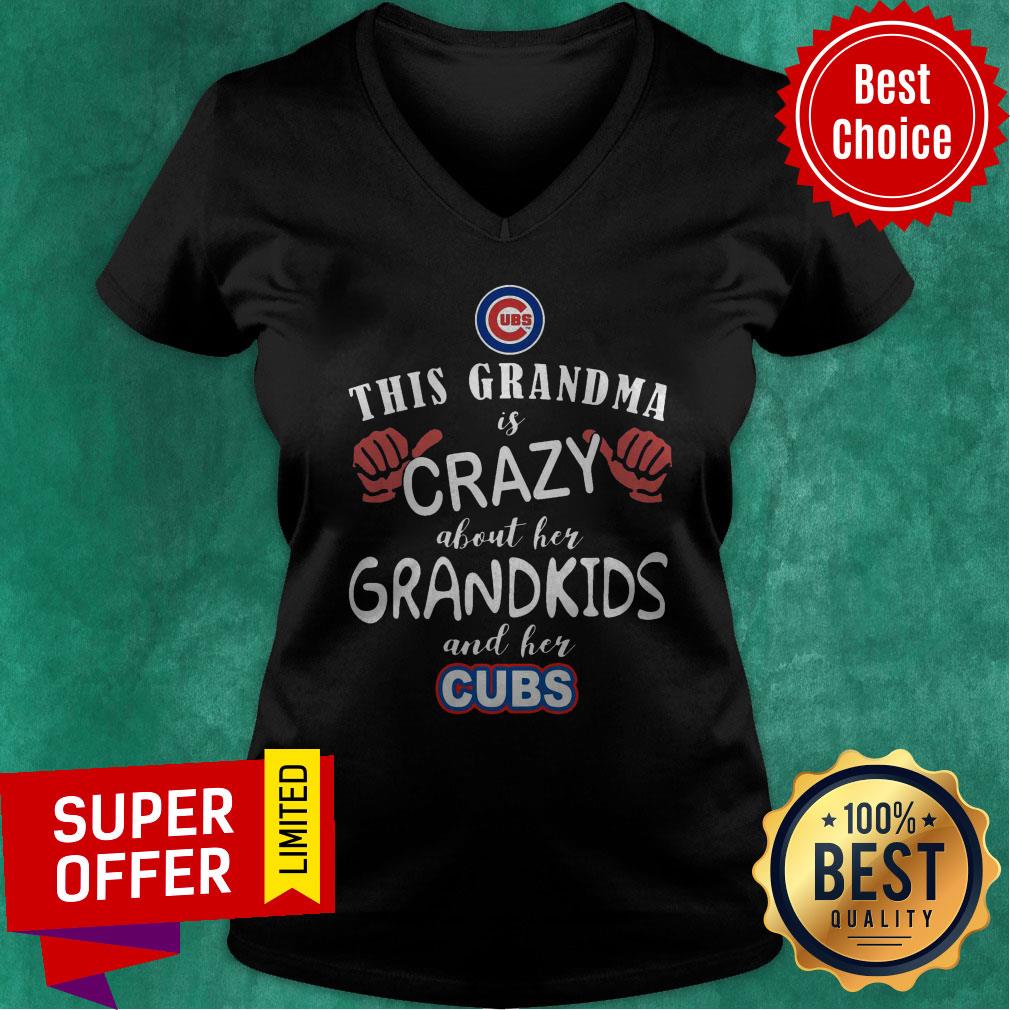 Top This Grandma Is Crazy About Her Grandkids And Her Cubs Shirt - Image 4