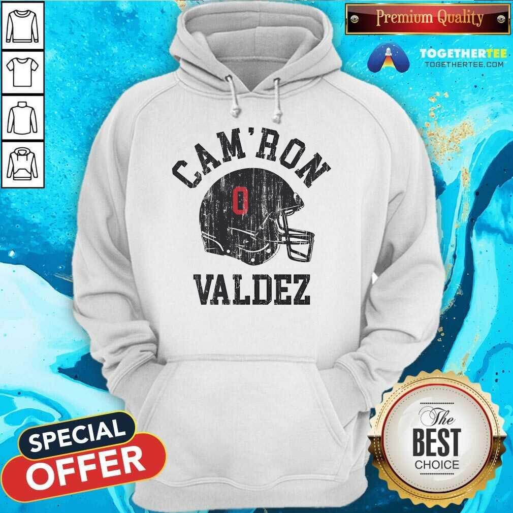Nice Cam'ron Valdez College Helmet T-Shirt - Image 3