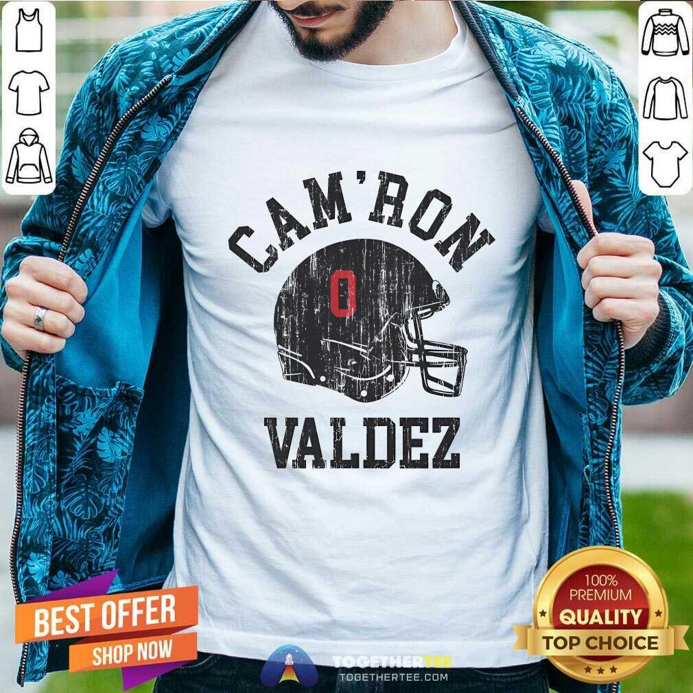 Nice Cam'ron Valdez College Helmet T-Shirt