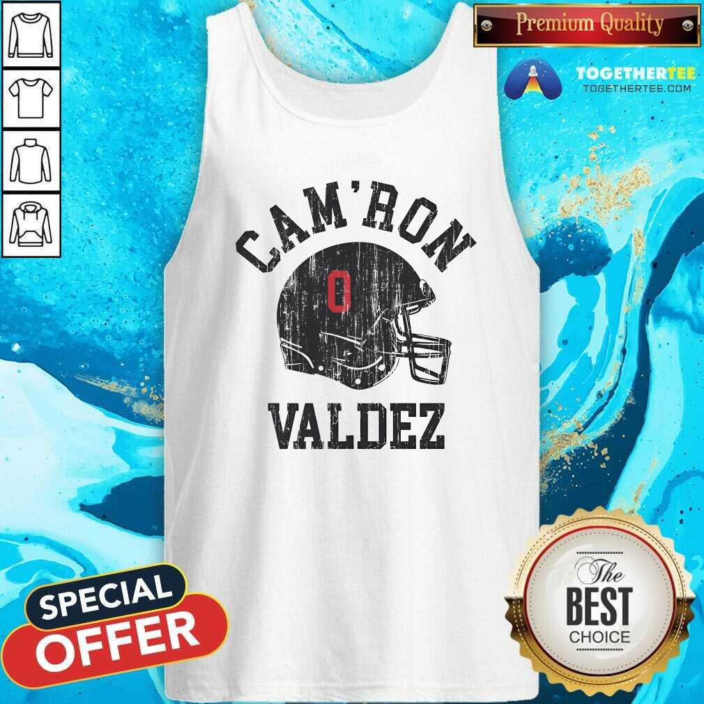 Nice Cam'ron Valdez College Helmet T-Shirt - Image 5