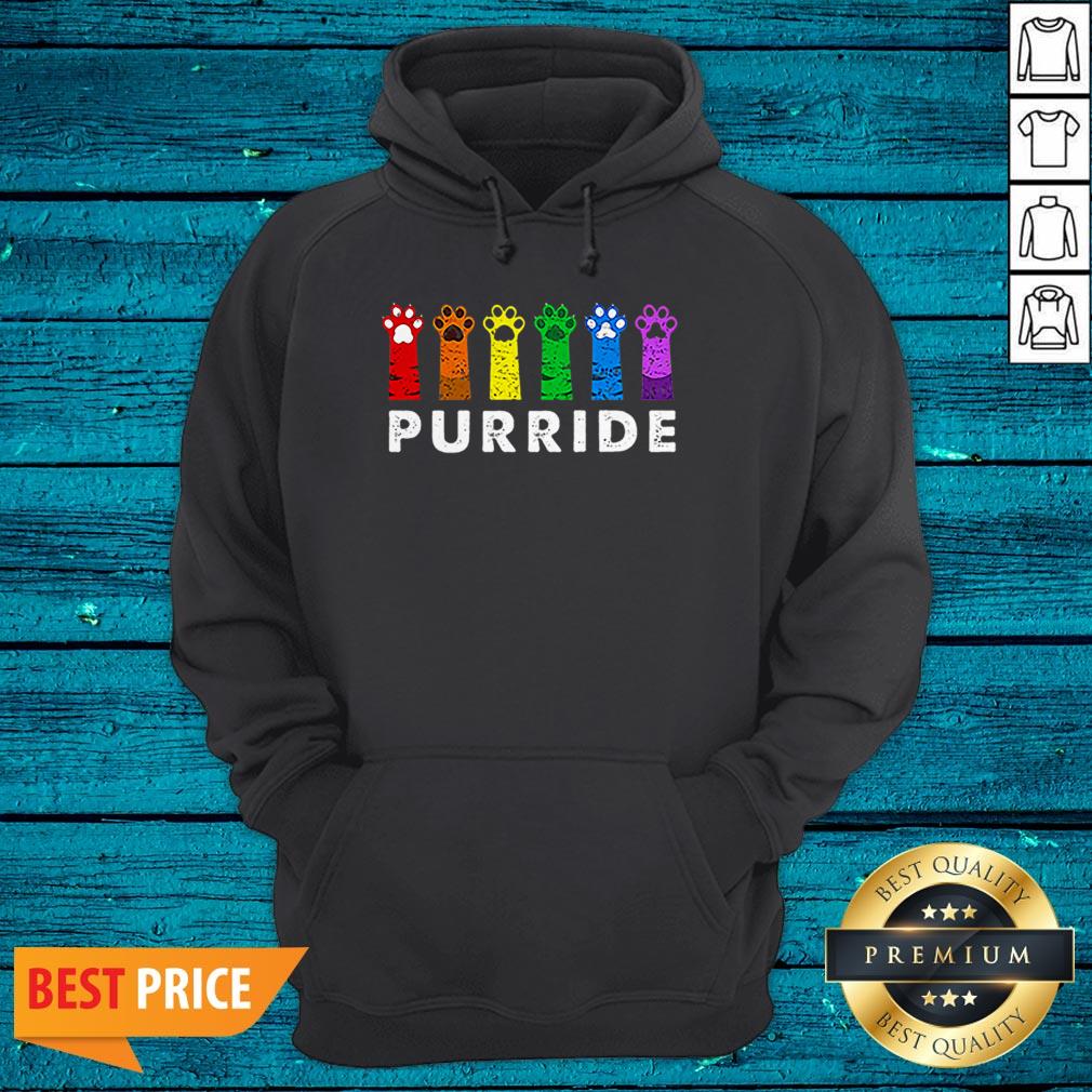 Funny LGBT Cat Paws Purride Shirt - Image 3