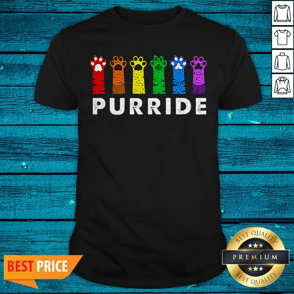 Funny LGBT Cat Paws Purride Shirt