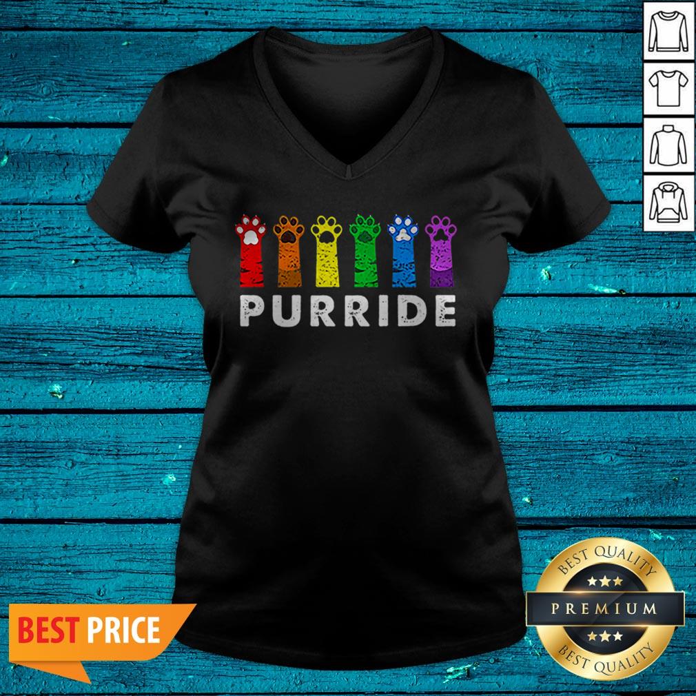 Funny LGBT Cat Paws Purride Shirt - Image 4