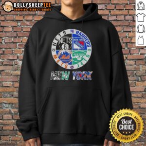 Alternative view of Good New York City Sports Nets Rangers Jets Mets Logos Combine T-Shirt