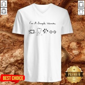 Alternative view of I’m A Simple Woman Coffee Dental Dog Paw And Dumbbell Shirt