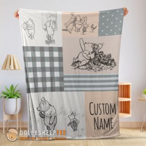 Hot Classic Winnie The Pooh & Friends Sketch Blanket Customized Blanket