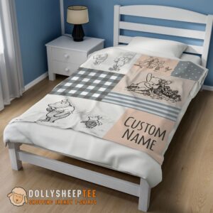 Alternative view of Hot Classic Winnie The Pooh & Friends Sketch Blanket Customized Blanket