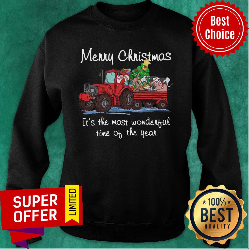Santa Claus And Animal Merry Christmas It’s The Most Wonderful Time Of The Year Shirt - Image 4