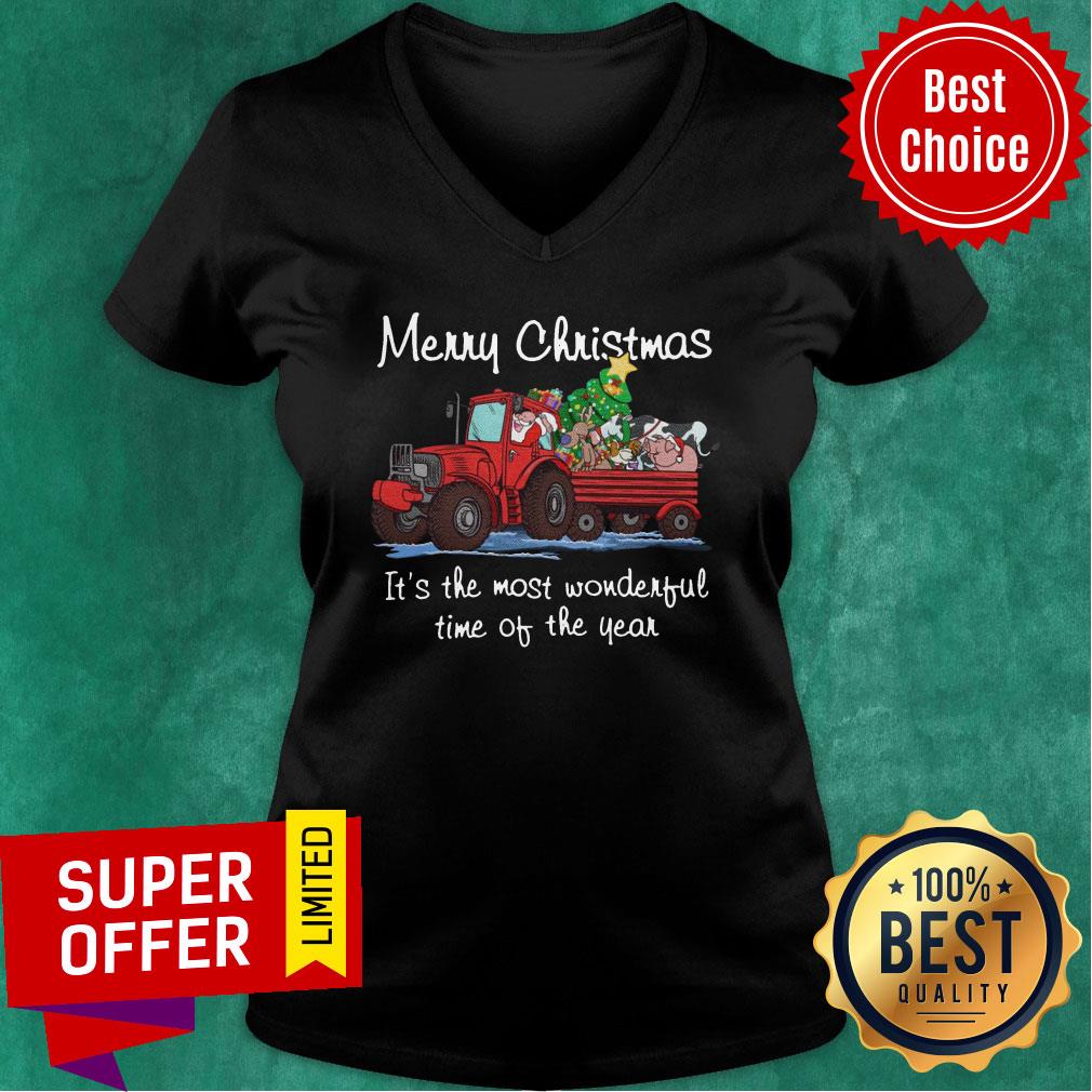Santa Claus And Animal Merry Christmas It’s The Most Wonderful Time Of The Year Shirt - Image 2
