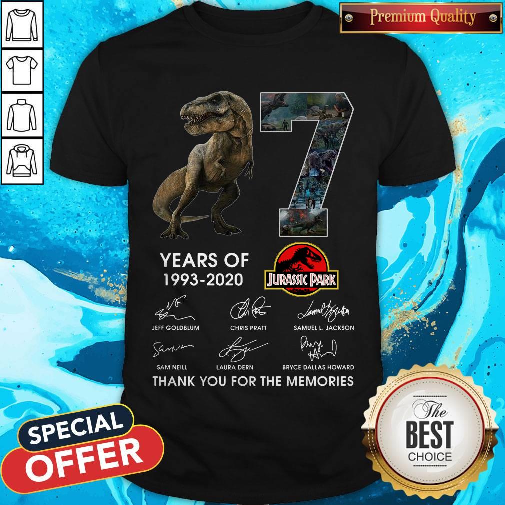 17 Years Of 1993 2020 Jurassic Park Thank You For The Memories Signatures Shirt