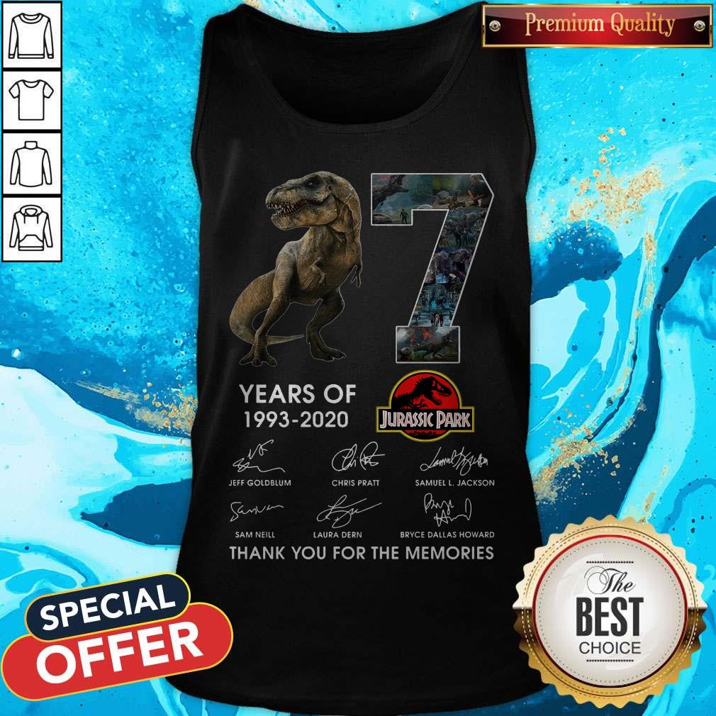 17 Years Of 1993 2020 Jurassic Park Thank You For The Memories Signatures Shirt - Image 3