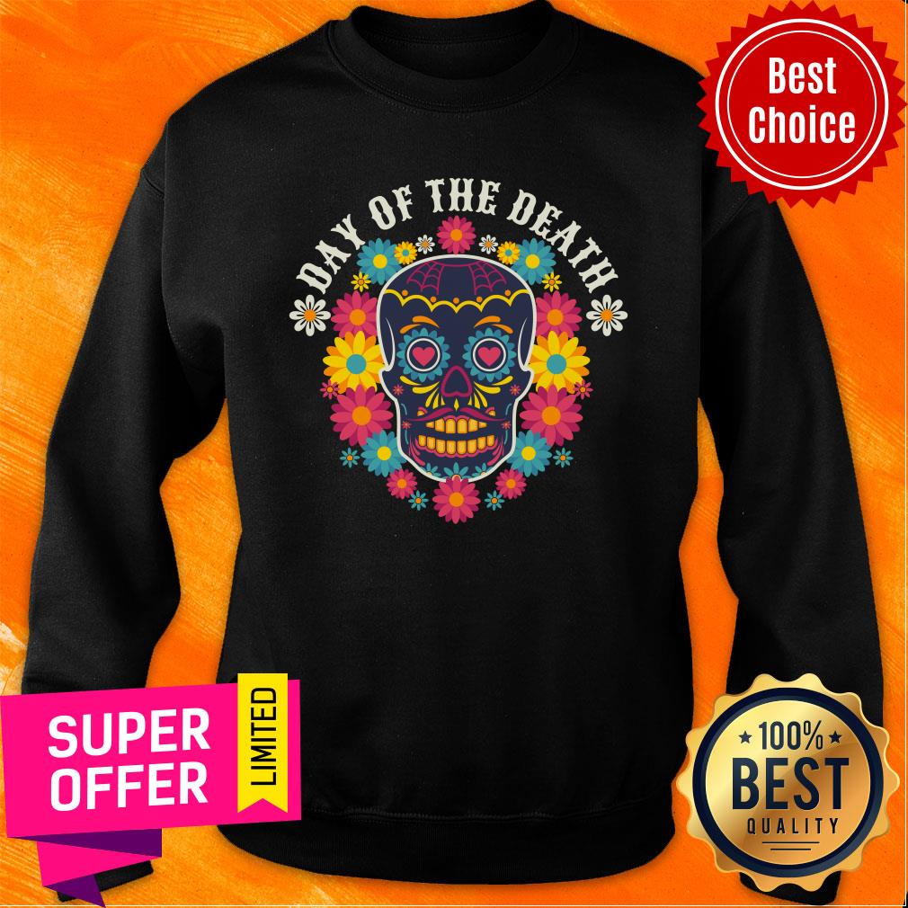 Day Of The Death Flower Sugar Skull Shirt - Image 4