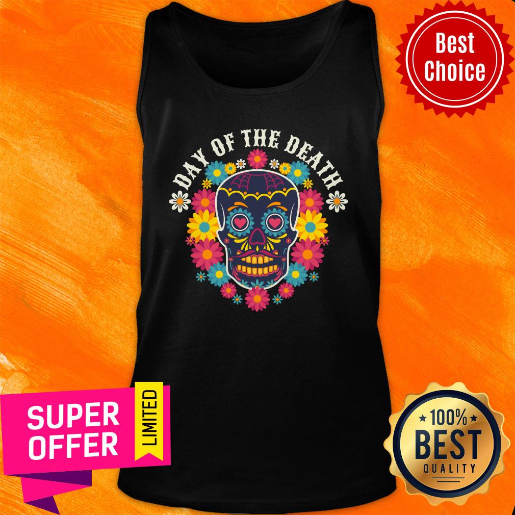 Day Of The Death Flower Sugar Skull Shirt - Image 3