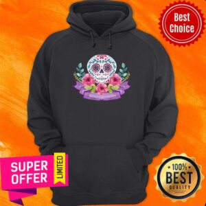 Alternative view of De Muertos Sugar Skull Flower Shirt