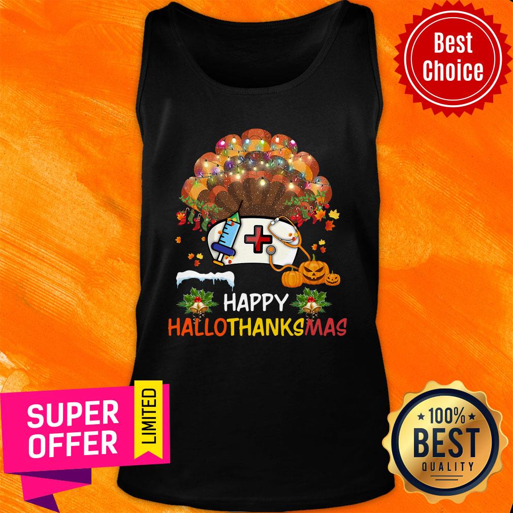 Nurse Pumpkin Happy Hallo Thanks Mas Halloween Christmas Shirt - Image 3