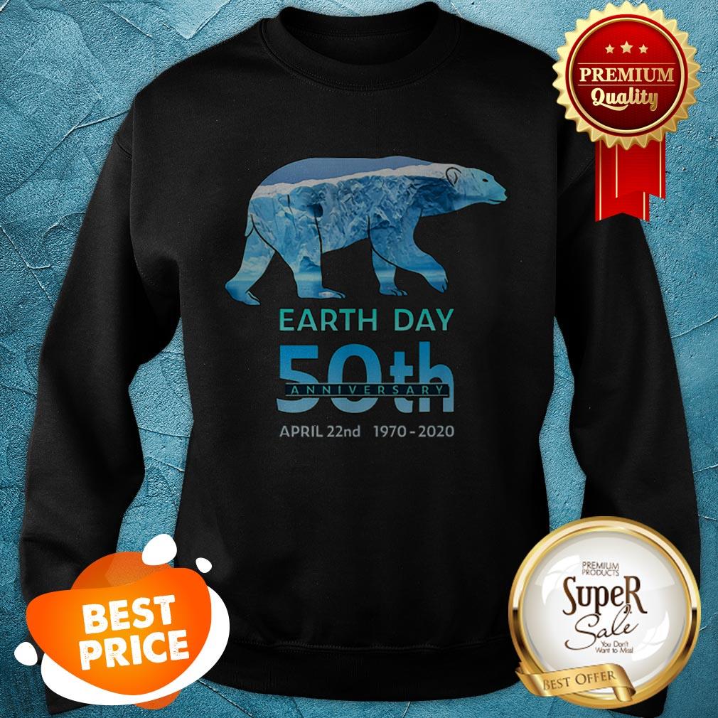 Polar Bear Earth Day 50th Anniversary April 22nd 1970-2020 Shirt - Image 3