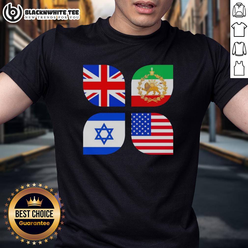 Awesome Union Jack Iran Israel And USA Flag T-Shirt