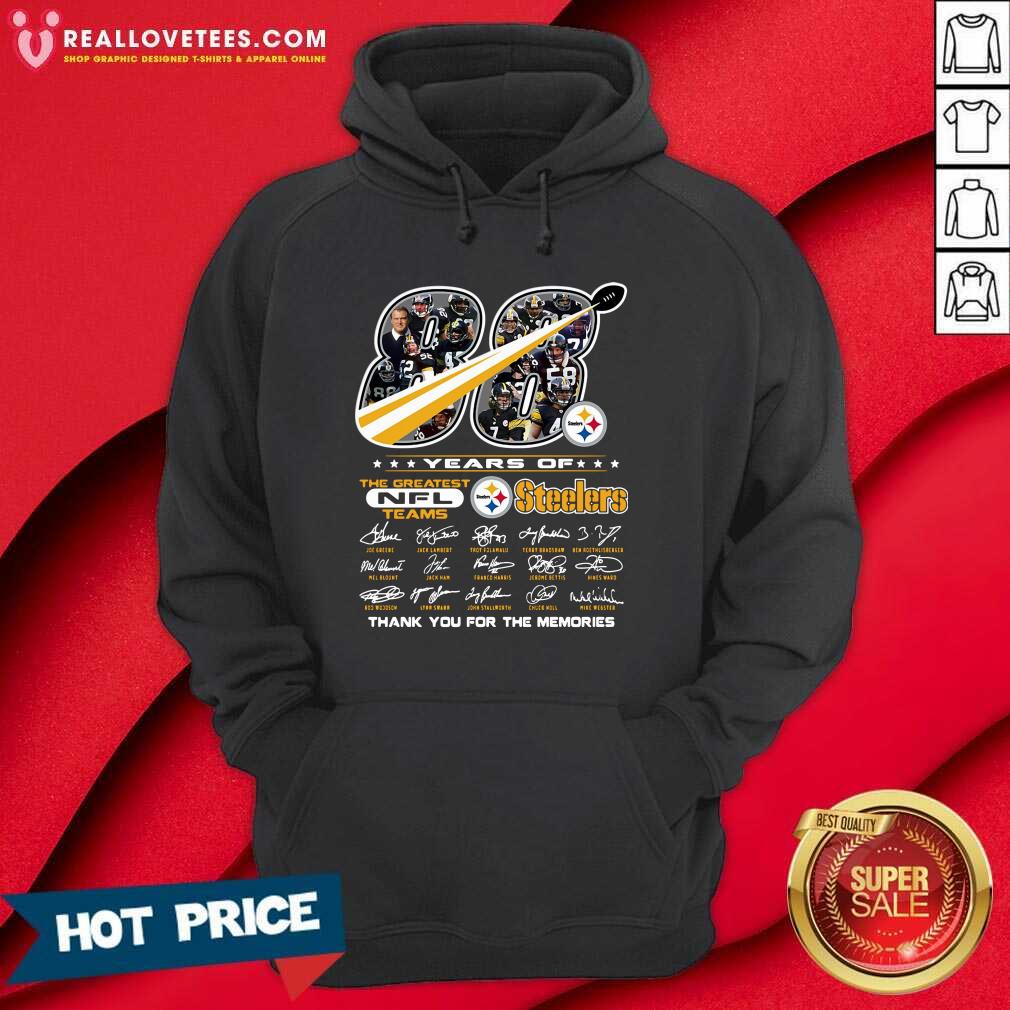 So 88 Years Of The Greatest NFL Teams Pittsburgh Steelers Thank You For The Memories Signatures Shirt - Image 4