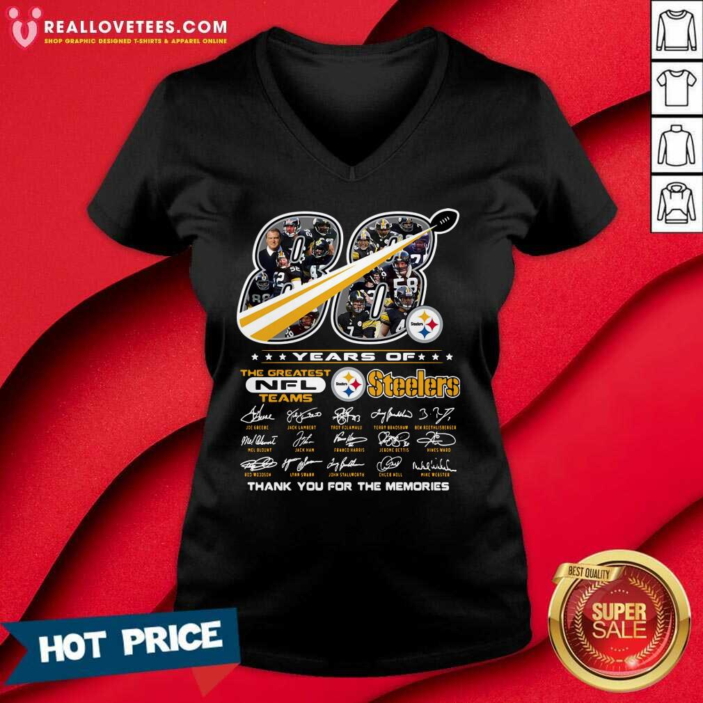 So 88 Years Of The Greatest NFL Teams Pittsburgh Steelers Thank You For The Memories Signatures Shirt - Image 5