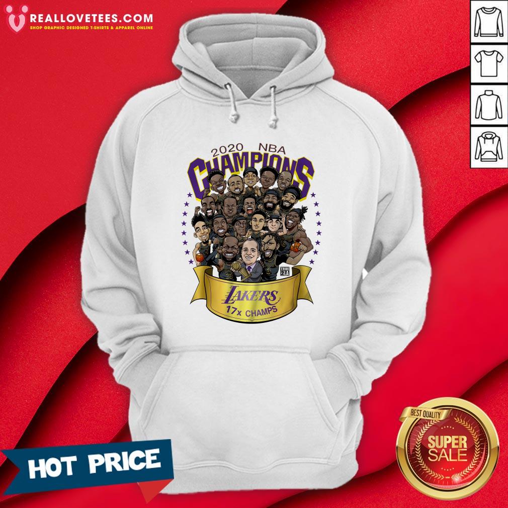 Funny 2020 NBA Champions Los Angeles Lakers 17 Champs Cartoon Shirt - Image 4