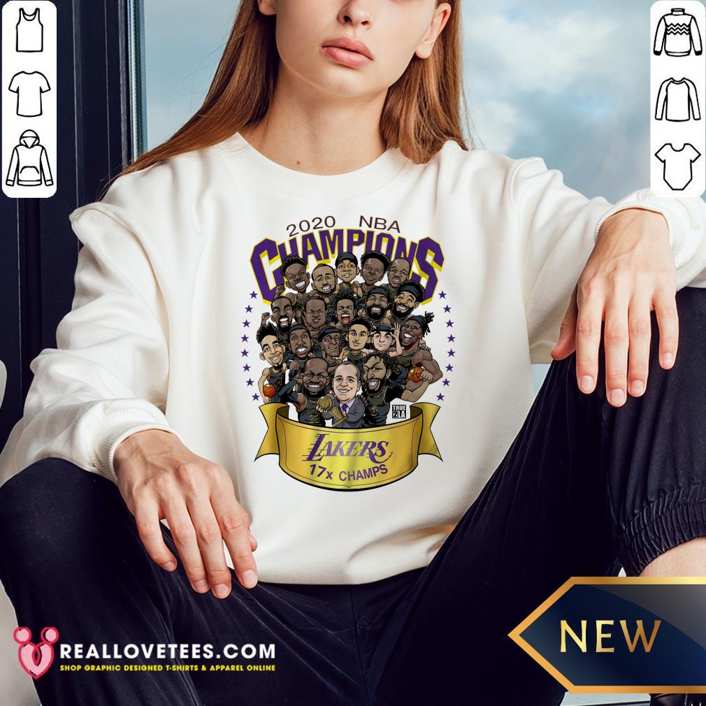 Funny 2020 NBA Champions Los Angeles Lakers 17 Champs Cartoon Shirt - Image 3
