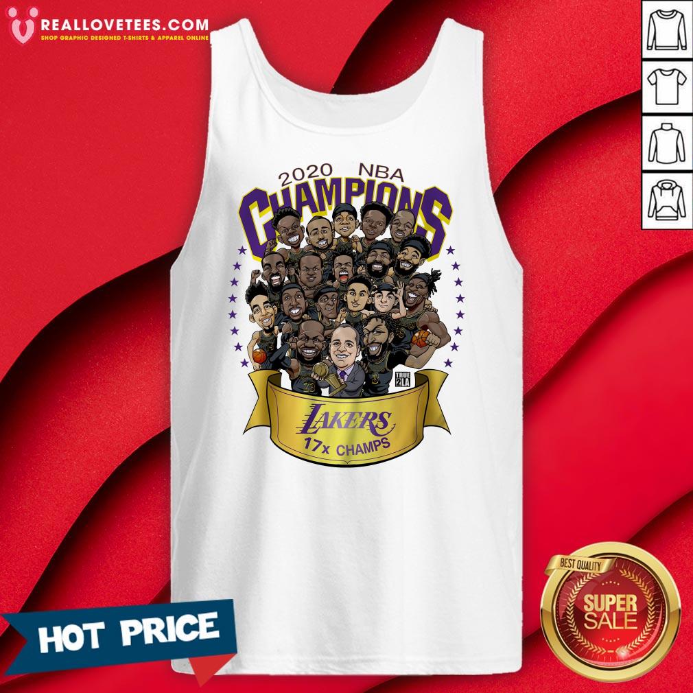 Funny 2020 NBA Champions Los Angeles Lakers 17 Champs Cartoon Shirt - Image 2