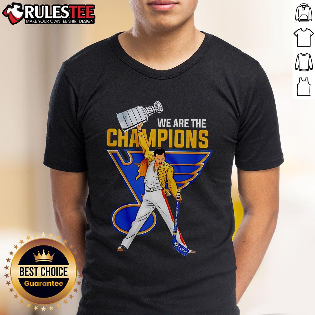 Awesome Freddie Mercury We Are The Champions St. Louis Blues Hockey T-Shirt