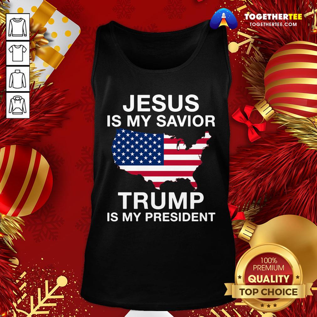 Awesome Jesus Is My Savior Trump Is My President American Flag Shirt - Image 3