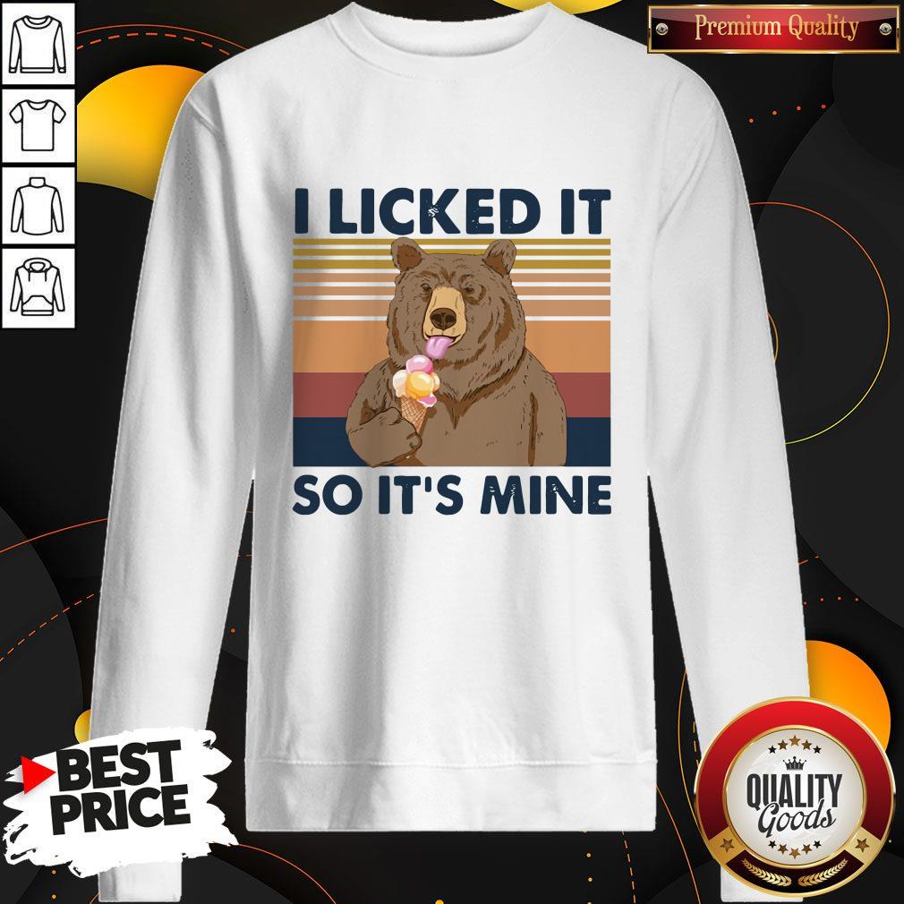 Bear Eat Ice I Licked It So It’s Mine Vintage Shirt - Image 5