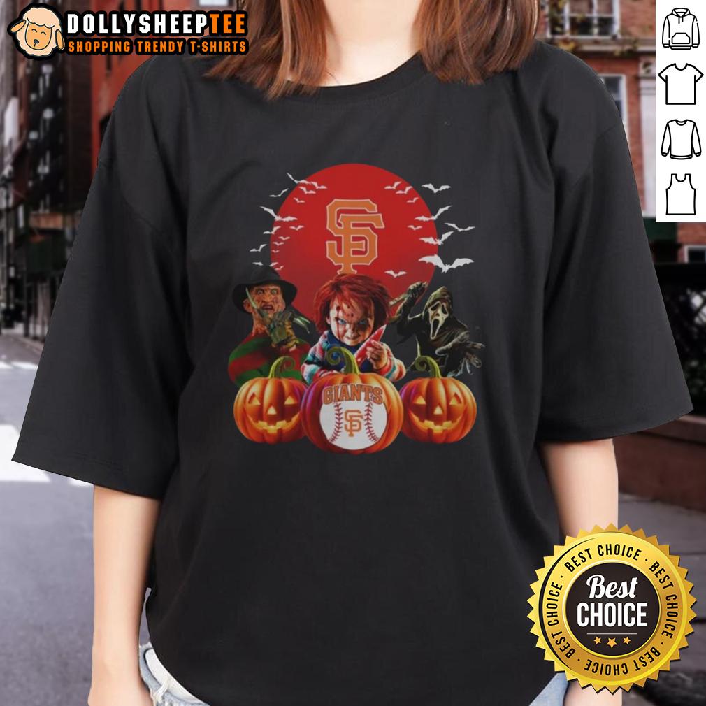 Top San Francisco Giants MLB Horror Movie Halloween T-Shirt - Image 3