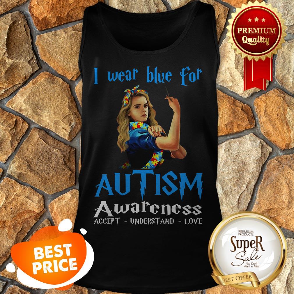 Nice Hermione Granger I Wear Blue For Autism Awareness Harry Potter Shirt - Image 5