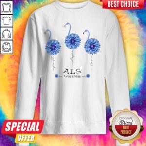 Alternative view of Nice Faith Hope Love Als Awareness Flamingo Flower Shirt