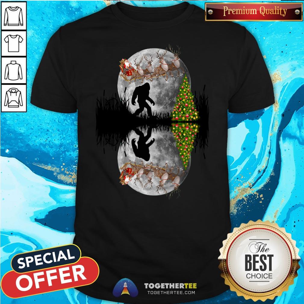 Official Bigfoot Big Moon Santa Christmas Gift Shirt