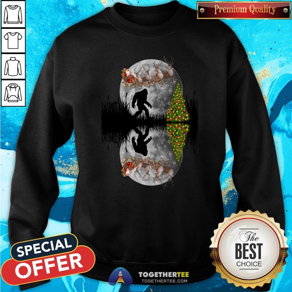 Official Bigfoot Big Moon Santa Christmas Gift Shirt - Image 4