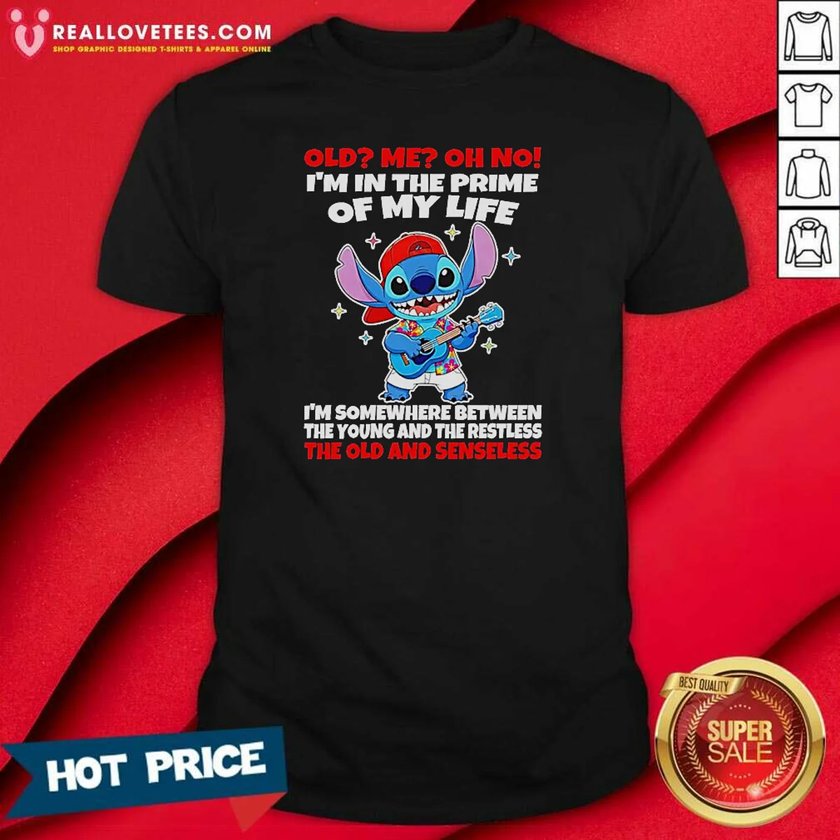 Original Stitch Lilo And Stitch Old Me Oh No I'M In The Prime Of My Life Shirt