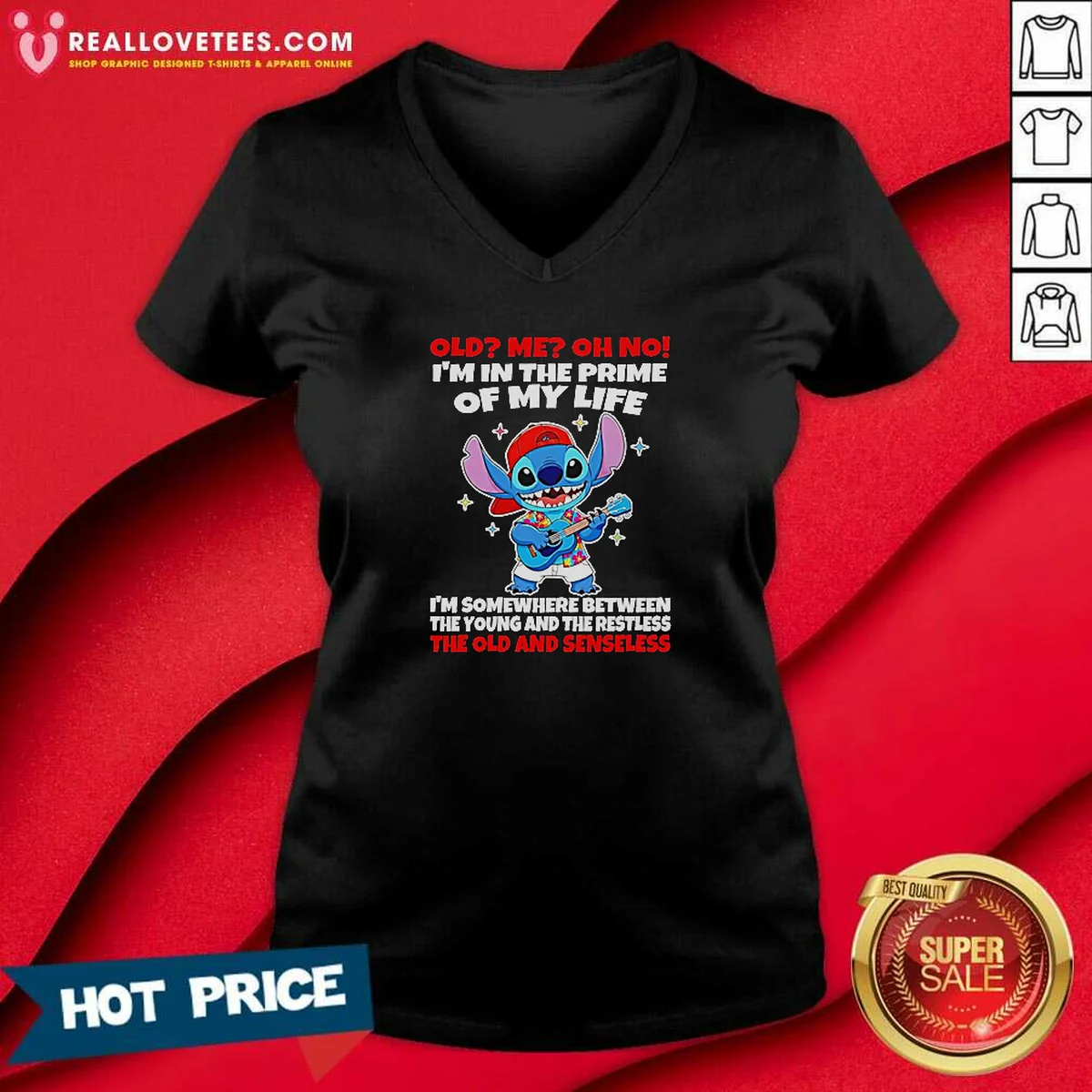 Original Stitch Lilo And Stitch Old Me Oh No I'M In The Prime Of My Life Shirt - Image 2