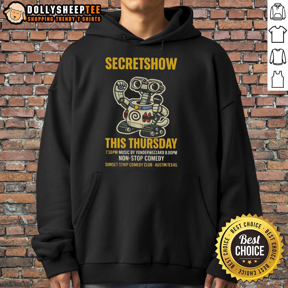 Good Secretshow This Thursday 7:30pm Music By Yonderwizzard 8pm T-Shirt - Image 2