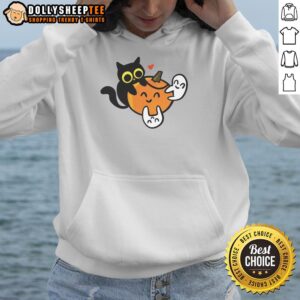 Alternative view of Happy Cat Pumpkin Love Ghosts T-Shirt