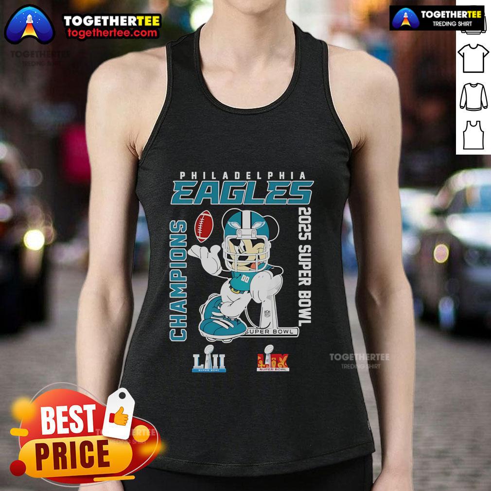 Top Mickey Philadelphia Eagles 2025 Lii LIX Super Bowl Champions T-Shirt - Image 4