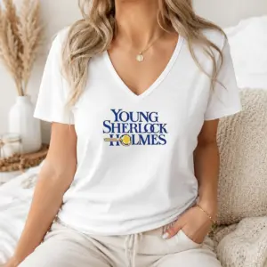 Alternative view of Premium Young Sherlock Holmes Movie Logo 1985 Film Shirt