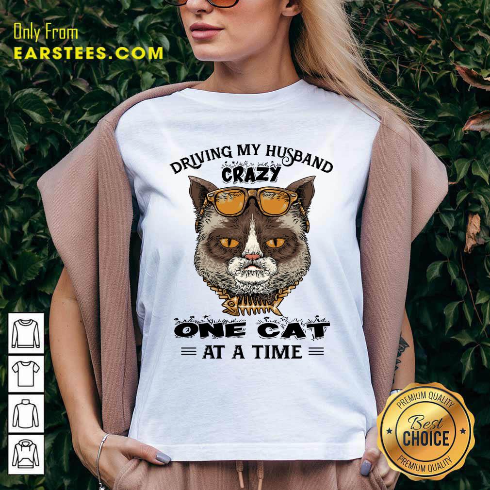 Driving My Husband Crazy One Cat At A Time Shirt - Image 4