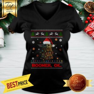 Alternative view of The Mandalorian Baby Yoda Boomer Ok Christmas Shirt