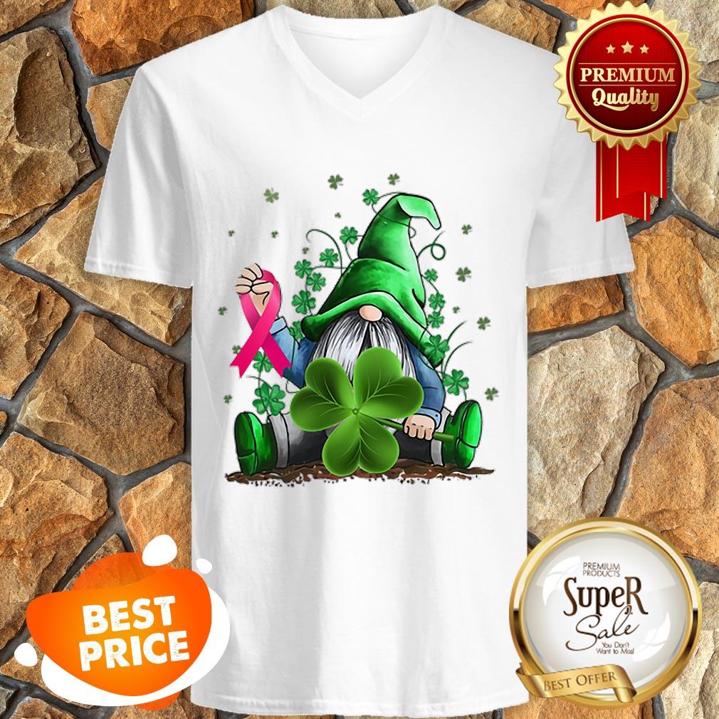 Nice Gnome Shamrock Breast Cancer Awareness Irish St. Patrick’s Day Shirt - Image 4