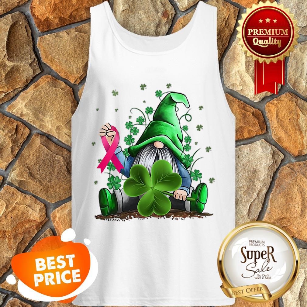 Nice Gnome Shamrock Breast Cancer Awareness Irish St. Patrick’s Day Shirt - Image 3