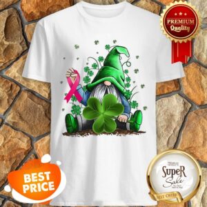 Nice Gnome Shamrock Breast Cancer Awareness Irish St. Patrick’s Day Shirt